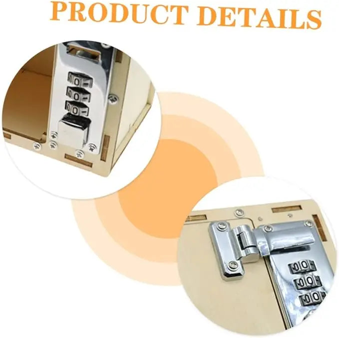 DIY Wooden Password Box for Kids Assembling Manual Machine Code Box Mechanical Lockbox Science Experimental Money Financial Toys