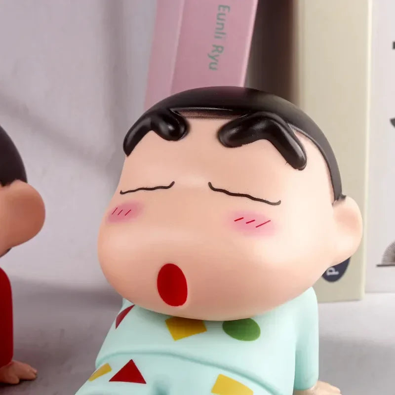 Crayon Shin-Chan Anime Figure Phone Holder Kawaii Desktop Ornaments Phone Support Mini GK Collection Decoration Toys Girls Gifts