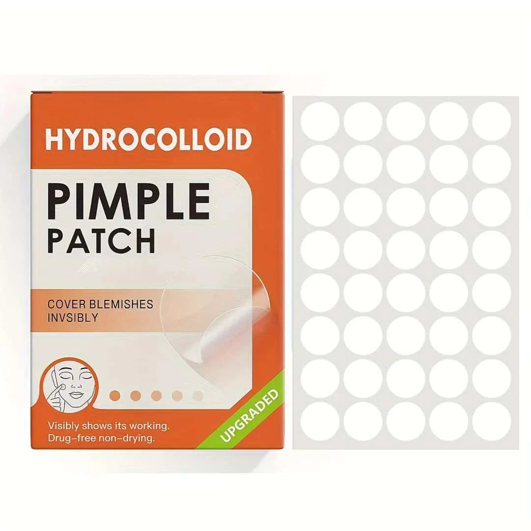 36pcs Hydrocolloid Acne Patches - Absorb Pus & Oil, Reduce Redness, Invisible Fit for All-Day Wear