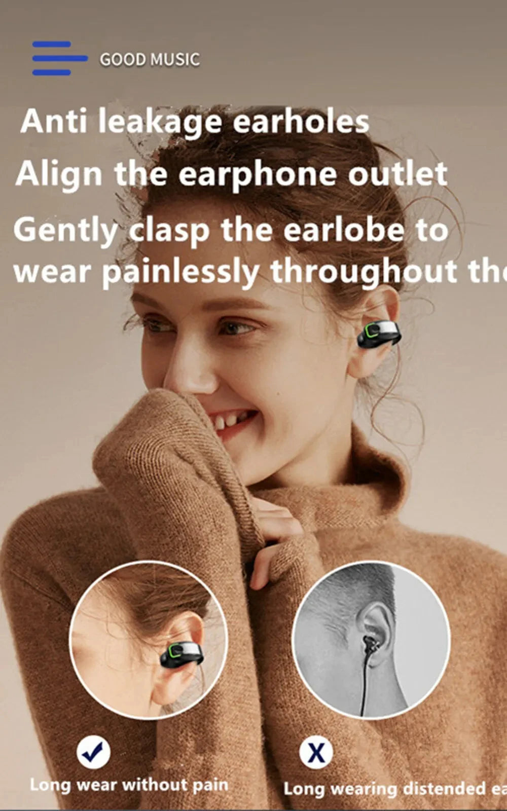 BT  Earphone Clip On Monaural Inear Motion Stereo Bone Conduction Gd28 Business Wireless Earphone Mini Monaural Tws