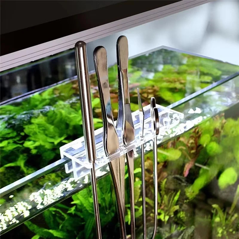 1PCS Aquarium Plant Tools Storage Rack Acrylic Fish Tank Water Grass Cleaning Tool Holder Holder for Tweezer Scraper Scissor