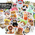 100/500/1000pcs Funny Cat Stickers Cartoon Cute Decals Toy Stationery Guitar Phone Bicycle Laptop Luggage Graffiti Kids Sticker