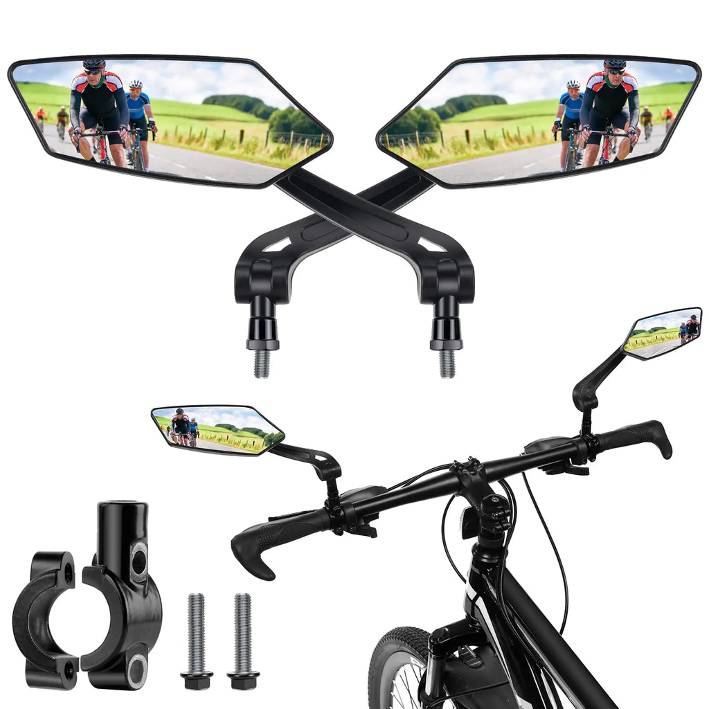 Bicycle Rearview Bike Adjustable 360° Rotate Wide Angle Mirror Road Bike Handlebar Rear View Mirrors Bicycle Accessories