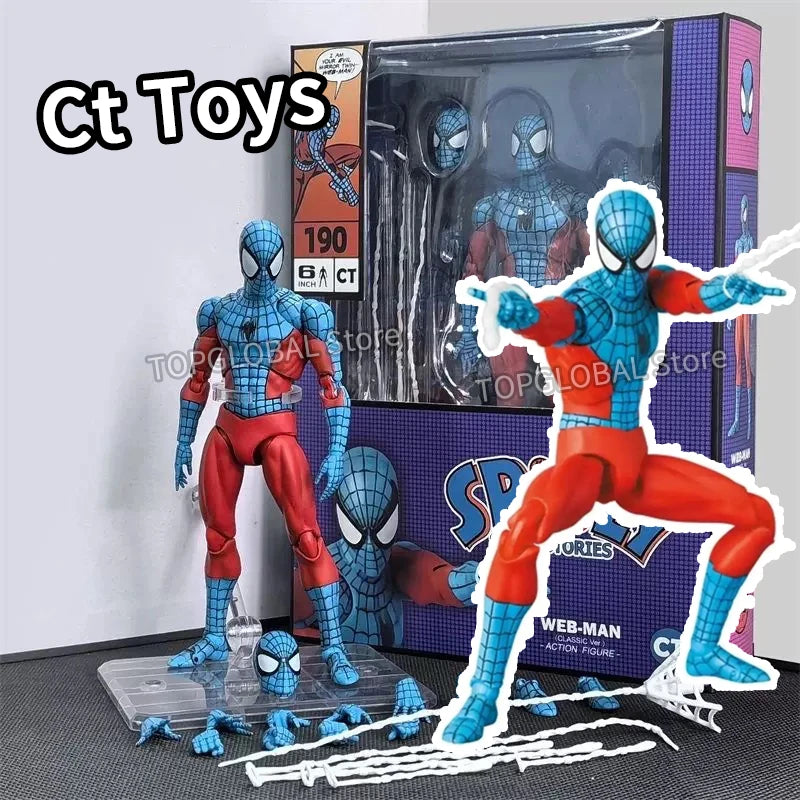 Ct Toys Mafex 001Spiderman Peter Parker Andrew Garfield The Amazing Spider-Man Shf Anime Action Figure Figurine Toys Customized