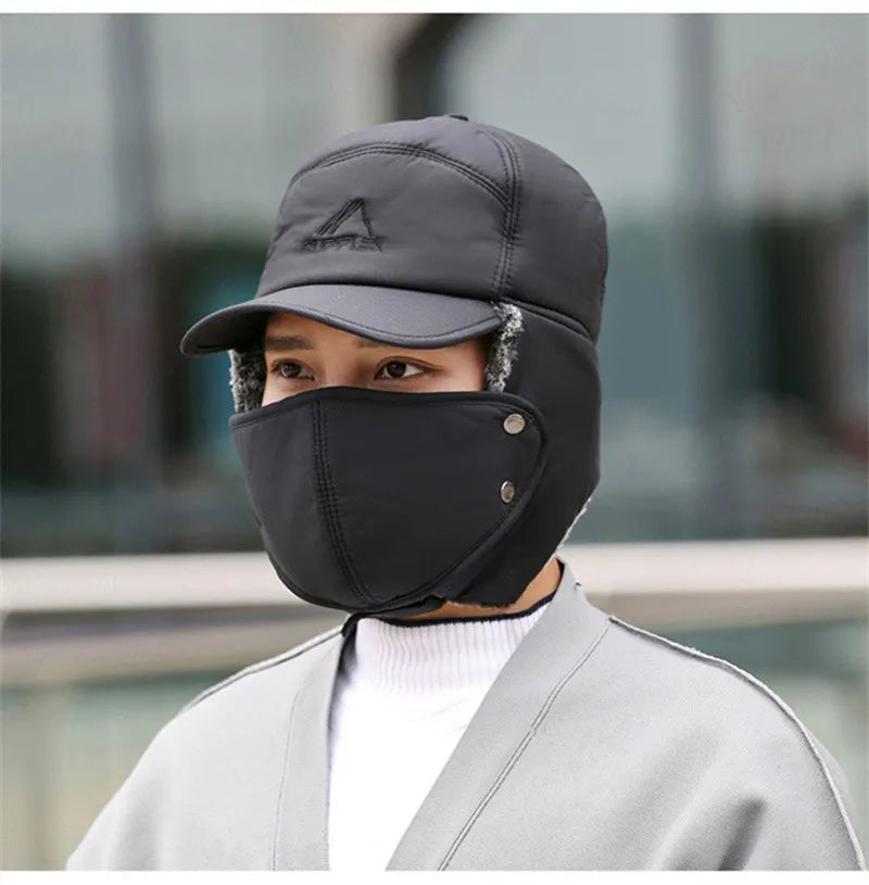 2024 Winter Warm Thickened Artificial Fur Baseball Hat Men's and Women's Skiing Soft Extreme Cold Hat Fishing Hat Outdoor