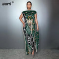 WINYI Pleated elastic slim dress Women crumple Design Pleated luxury abaya muslim party dress poncho for women beach wear kaftan