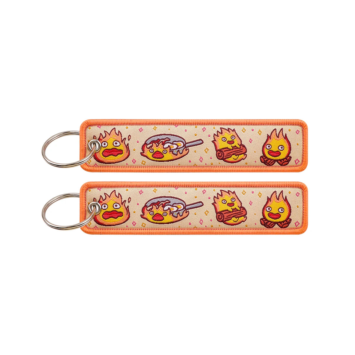 Anime Movie Embroidery Key Fobs White Dragon Key Tags Keychains for Motorcycles Cars Keyring Cosplay Accessories Fans Gifts
