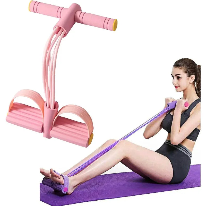 Portable Sit-Up Assist Band, 6-Tube Elastic Design (22cm Wide), Targets Abs, Arms, Chest, Legs & Hips, Multi-Scenario Use