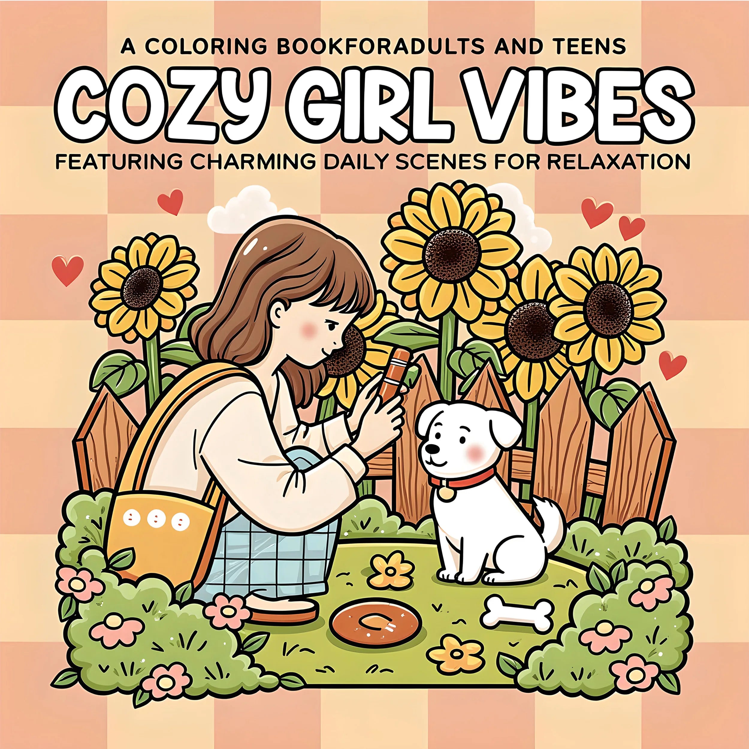 COZY GIRL VIBES Bold-easy Patterns Coloring Book for Adults Cute Drawing Book Perfect Gift for Party and Birthday