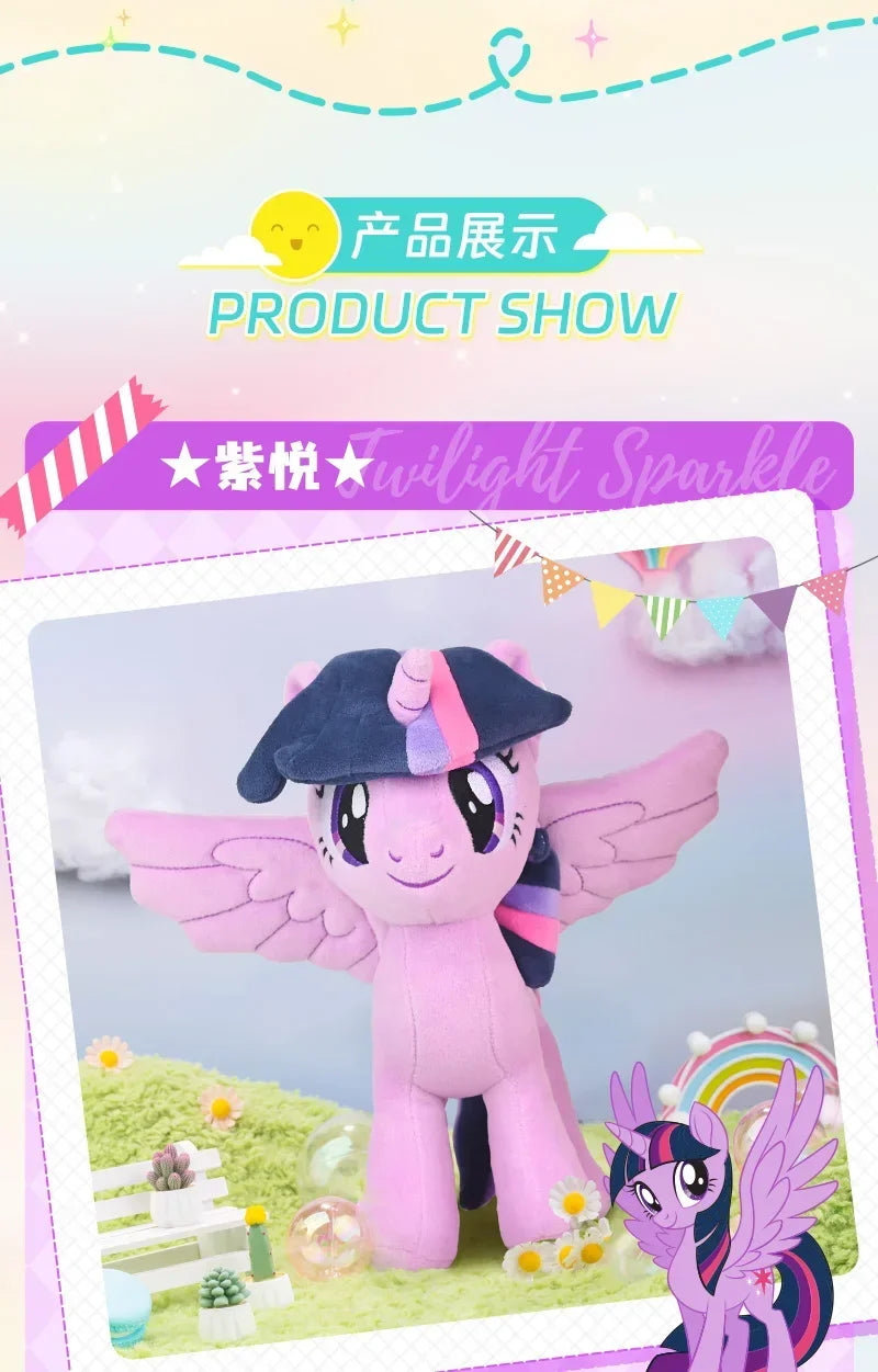 New My Little Pony Plush Toys Twilight Sparkle Pinkie Pie Rarity Fluttershy Applejack Rainbow Dash Stuffed Doll Kid Xmas Gift