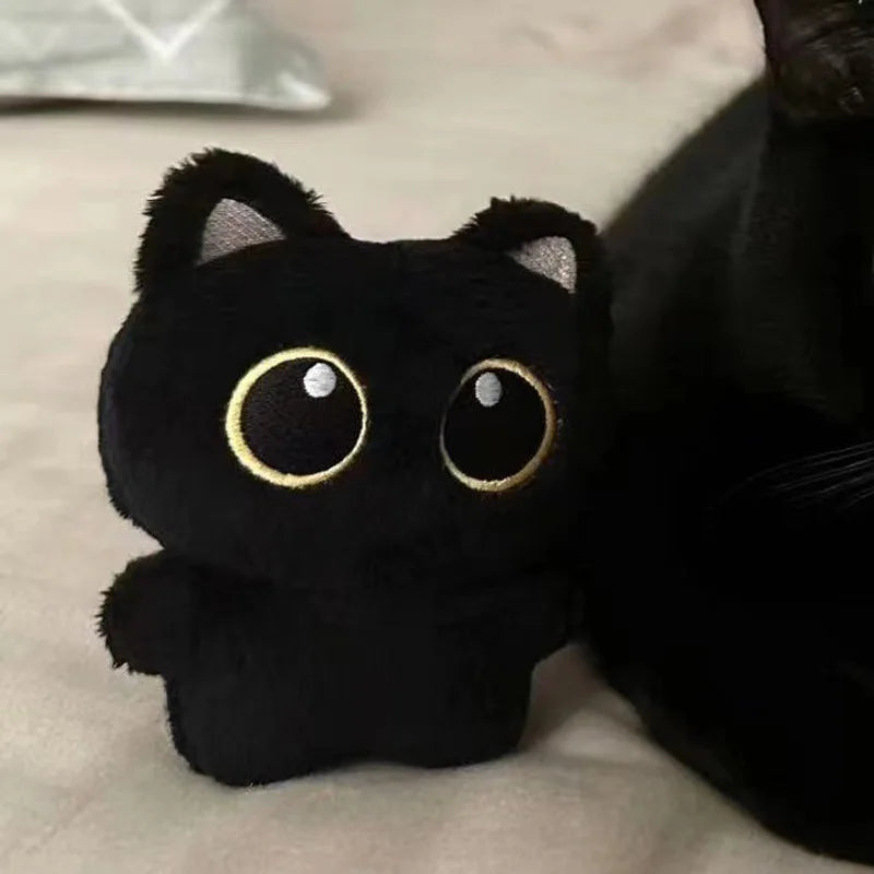 NEW Cute Black Cat Plush Toy Doll Small Pendant Cuddly Pillow Cushion Ins Black Cat Plush Toy Doll for Boy Girl Birthday Gifts