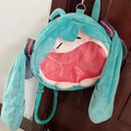 Hatsune Miku Shoulder Bag New Backpack Cute Anime Girl Plush Cartoon Kawaii Knapsack Student Bag Packet Kids Gifts Toys